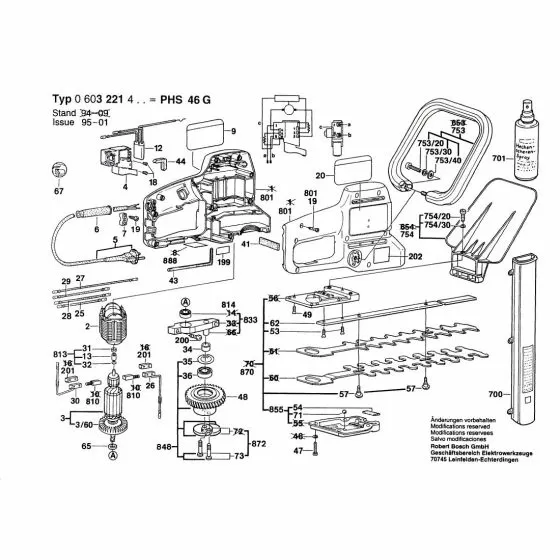 Bosch 3221 Socket head cap screw M3x6,5-4.8 2603410001 Spare Part Type: 0 603 221 434