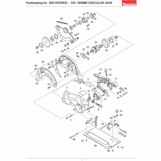 Makita 5621RDWDE REAR COVER 5621RD/LS800D/BSR73 416639-3 Spare Part