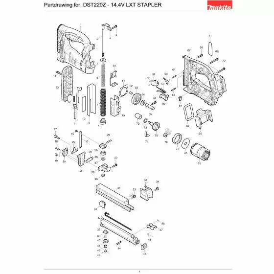 Makita DST220 DRIVER BST220/1 345996-1 Spare Part