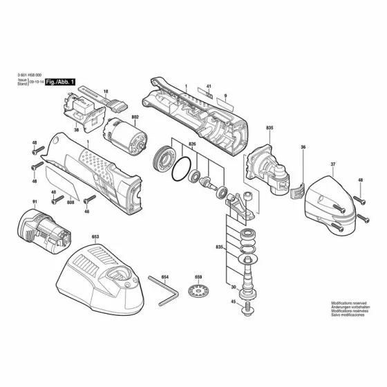 Bosch A-UM 10.8 V LI BEARING FLANGE 2609199185 Spare Part Type: 3601H58E00