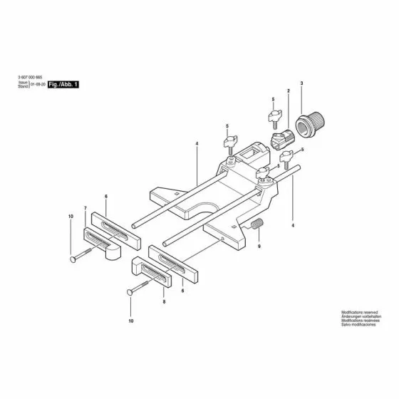 Bosch GOF 1300 CE Type: 0601613642 Spare Parts List