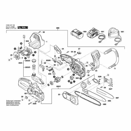 Bosch AKE 30 LI Torx Oval-Head Screw 4x16 2603490022 Spare Part Type: 3 600 H37 100