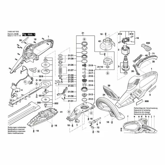 Bosch AHS 50-26 Torx Oval-Head Screw 4x16 2603490022 Spare Part Type: 3 600 H47 F72