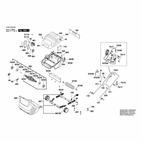 Bosch AMR 32 F Self-Cutting Screw F016L37433 Spare Part Type: 3 600 H88 A00