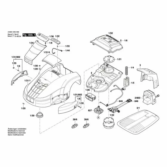 Bosch Indego Spare Parts List Type: 3 600 HA2 000