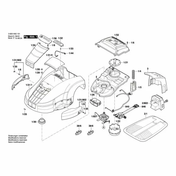Bosch Indego Spare Parts List Type: 3 600 HA2 101