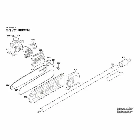 Bosch AMW 10 SG Spare Parts List Type: 3 600 HA3 B00