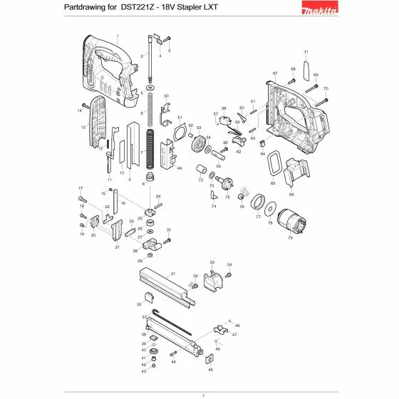 Makita DST221 FRONT COVER BST220/1 450539-7 Spare Part