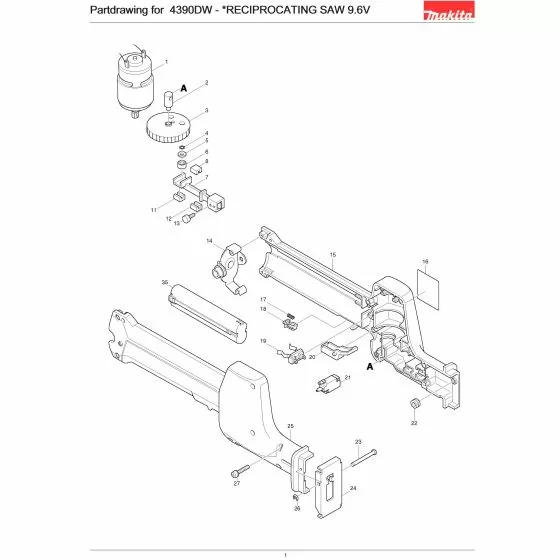Makita 4390DW NAME PLATE 4390D 855903-1 Spare Part