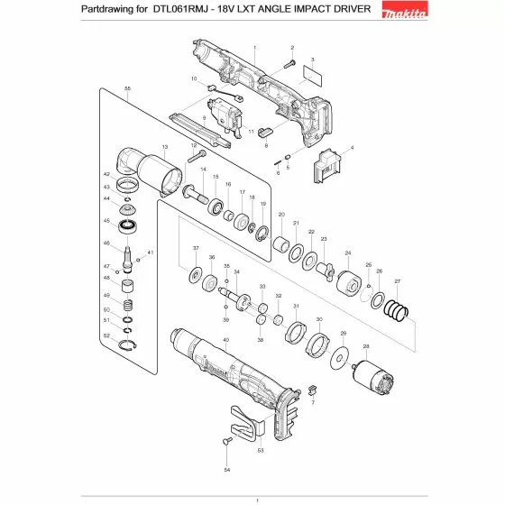 Makita DTL061RMJ Spare Parts List