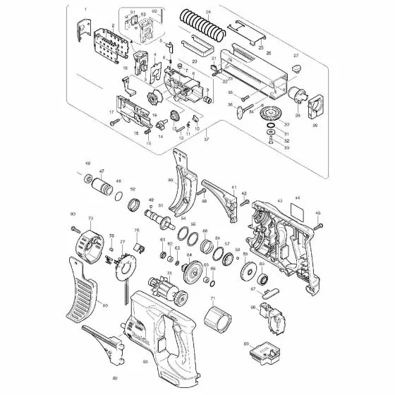 Makita BFR540 Spare Parts List