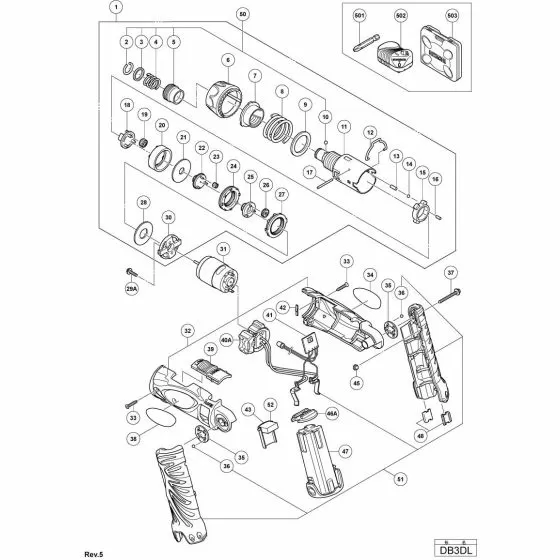 Hitachi DB3DL GUIDE SLEEVE (A) 319921 Spare Part