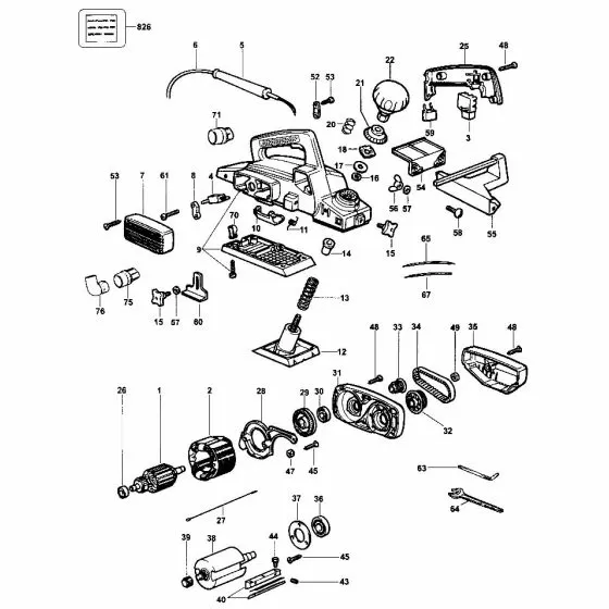 Dewalt DW676 Spare Parts List Type 1