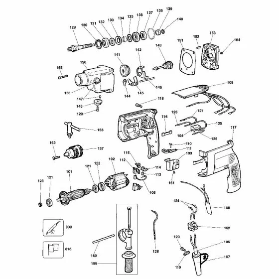 Dewalt DW158 Spare Parts List Type 1