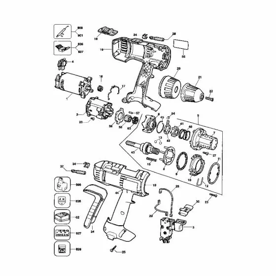 Dewalt DW909K Spare Parts List Type 3