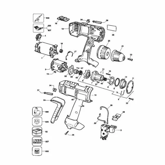 Dewalt DW972K Spare Parts List Type 3