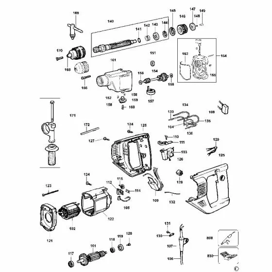 Dewalt DW165 Spare Parts List Type 3