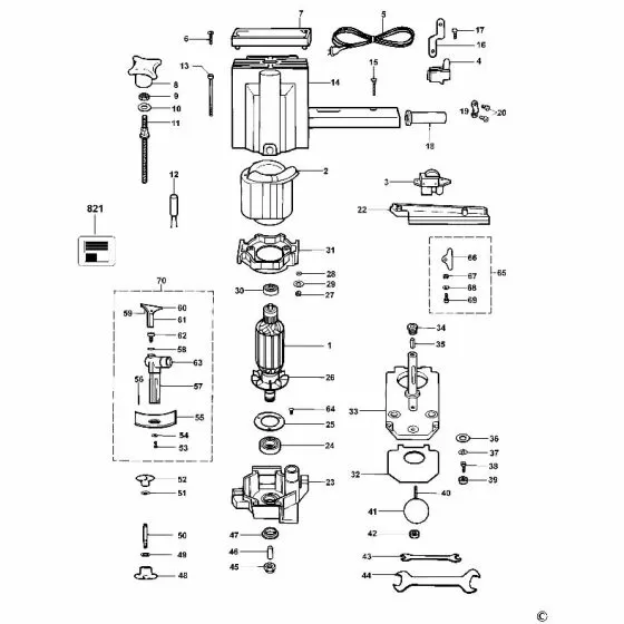 Dewalt DW609 Spare Parts List Type 1