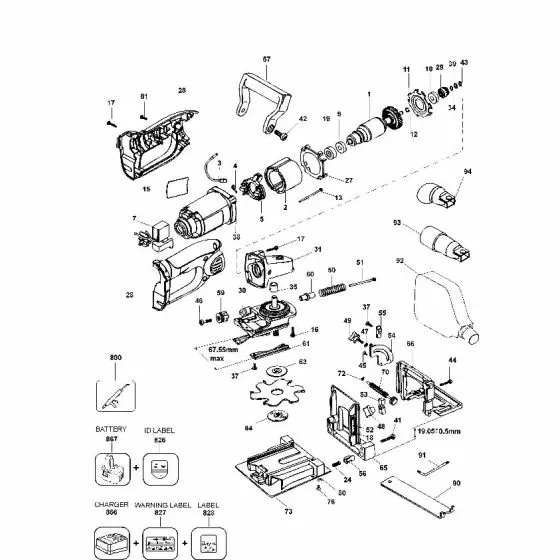 Dewalt DW932K Spare Parts List Type 1