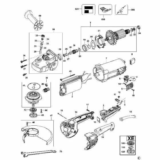 Dewalt D28410 Spare Parts List Type 1