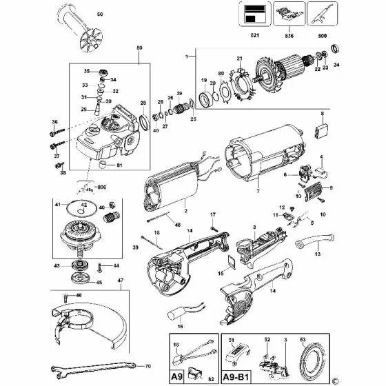 Dewalt D28413 Spare Parts List Type 1
