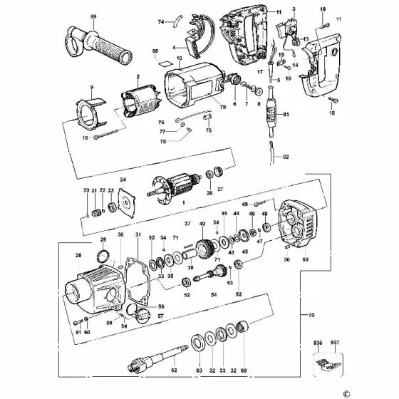 Dewalt DW590EK Spare Parts List Type 2