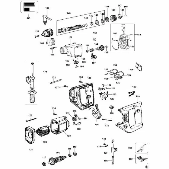 Dewalt DW165 Spare Parts List Type 4