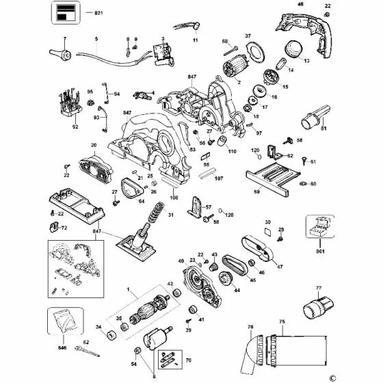 Dewalt D26501 Spare Parts List Type 1