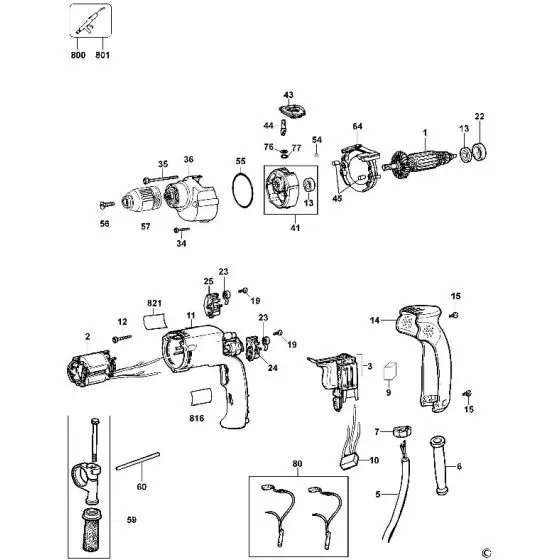 Dewalt D21711 Spare Parts List Type 1