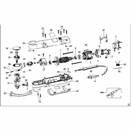 Dewalt D21160 Spare Parts List Type 1