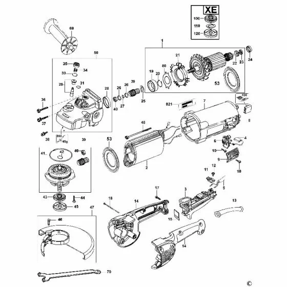 Dewalt D28410 Spare Parts List Type 2