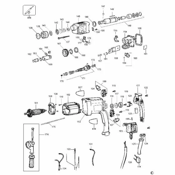 Dewalt D25003K Spare Parts List Type 2