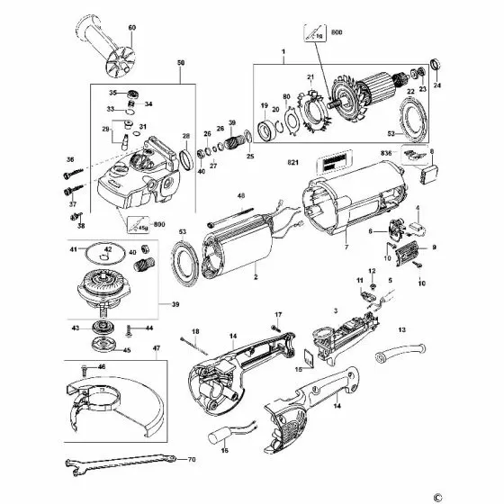 Dewalt D28422 Spare Parts List Type 2