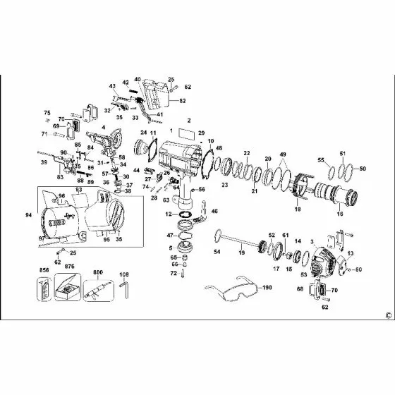 Dewalt D51855 Spare Parts List Type 1