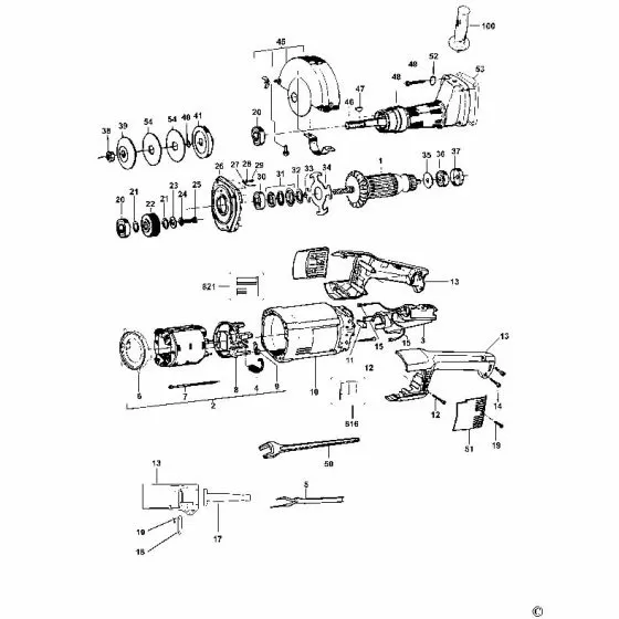 Dewalt DW882 Spare Parts List Type 3