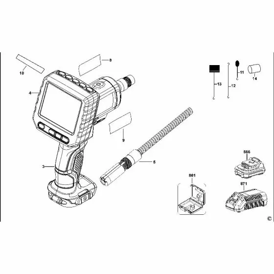 Dewalt DCT412 CABLE CAMERA N113475 Spare Part Type 1