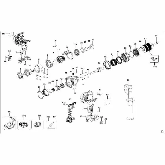 Dewalt DCD931 Spare Parts List Type 11