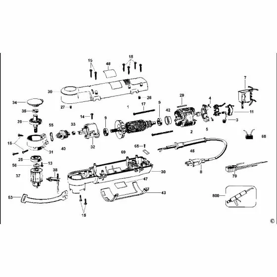 Dewalt D21160 Spare Parts List Type 2