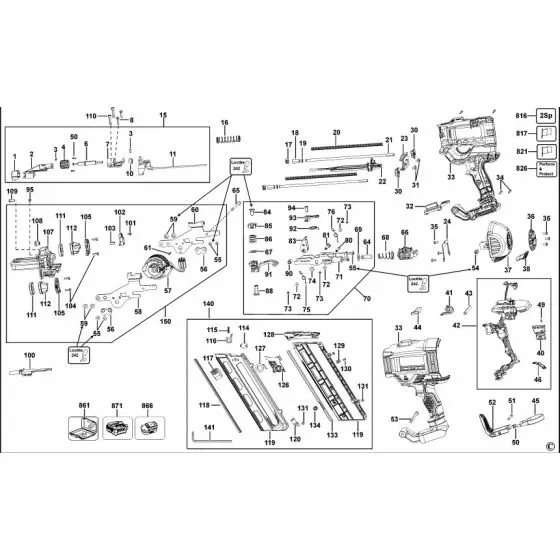 Dewalt DCN692 Spare Parts List Type 1