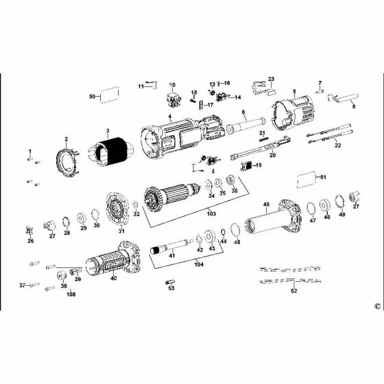 Dewalt DWE4884 Spare Parts List Type 1