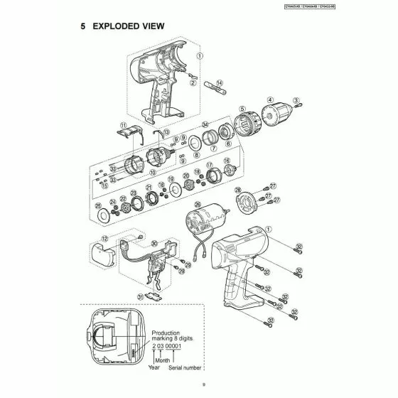 Panasonic EY6432 Spare Parts List