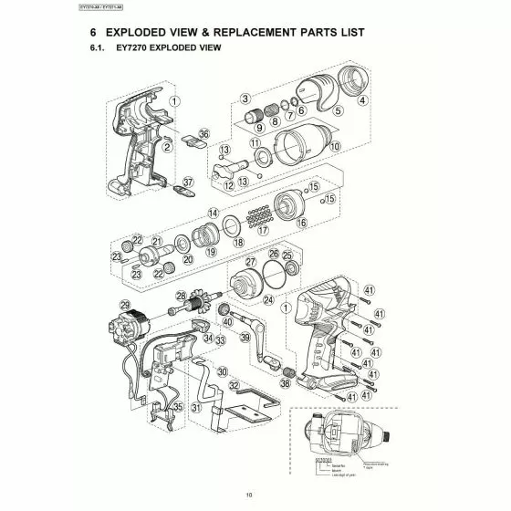 Panasonic EY7270 DISCONTINUED WEY7270K7018 Spare Part