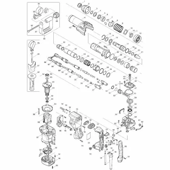 Makita HM0871C Spare Parts List
