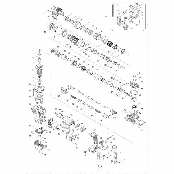 Makita HM1111C Spare Parts List