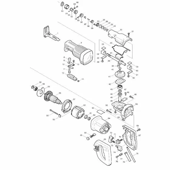 Makita JR3030T Spare Parts List