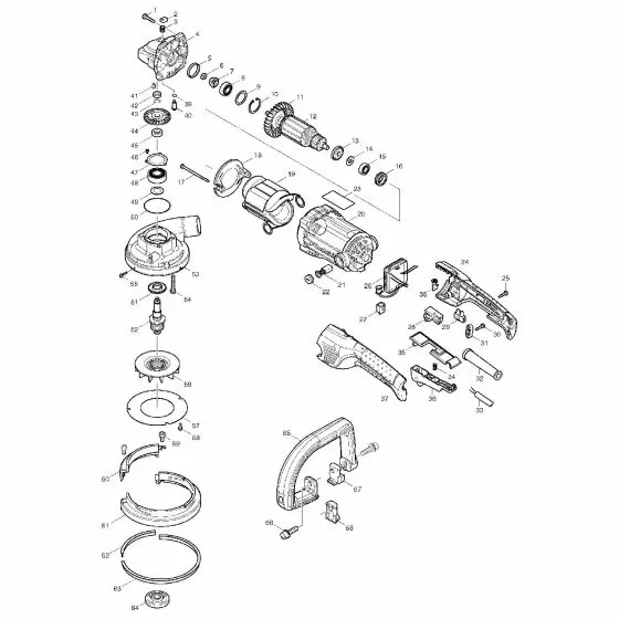 Makita PC5000C Spare Parts List