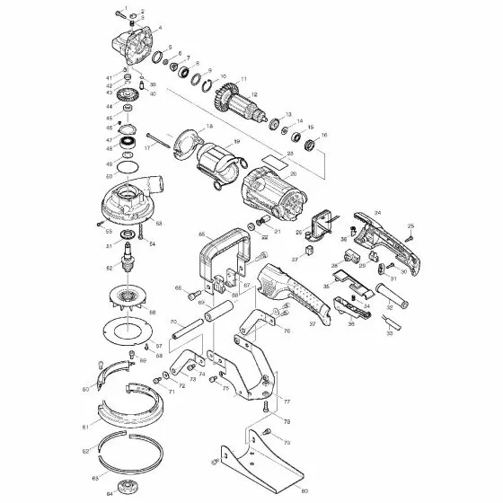 Makita PC5001C Spare Parts List