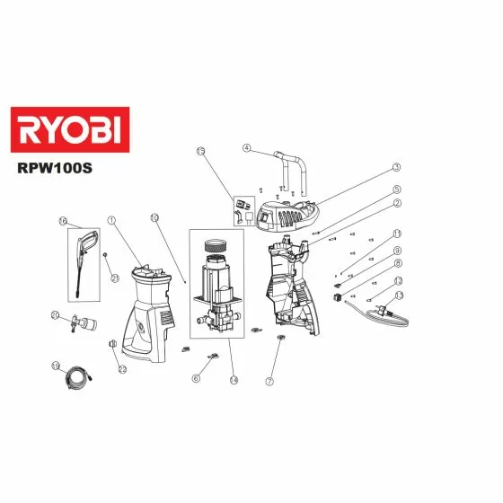Ryobi RPW100S COVER SLEEVING Item discontinued Spare Part