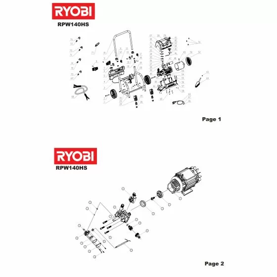 Ryobi RPW140HS MOTOR ASSEMBLY Item discontinued Spare Part