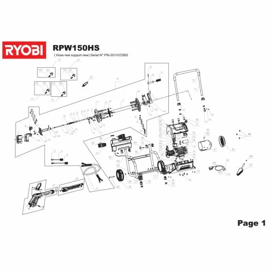 Ryobi RPW150HS Type 1 LOCK CLIP 678745001 - 5131011828 Spare Part